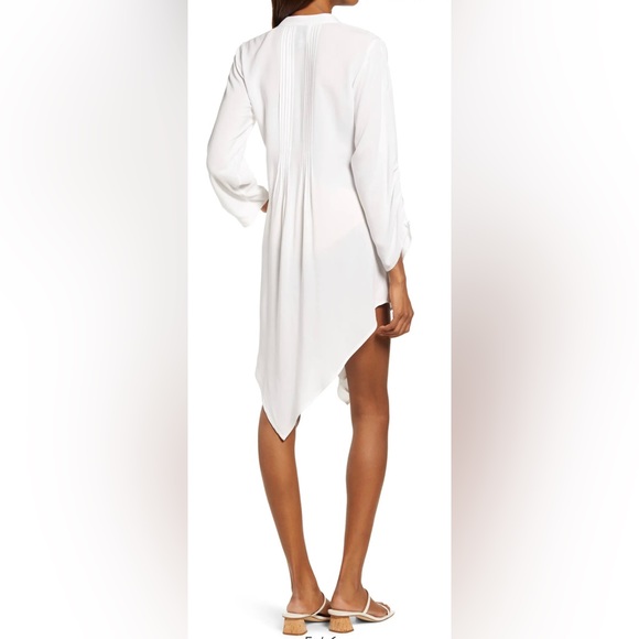 Area Stars Handkerchief Hem White long sleeve mini Dress size small NWT - Picture 3 of 10
